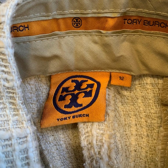 Tory Burch cropped twill pants with tuxedo stripe - Picture 5 of 5